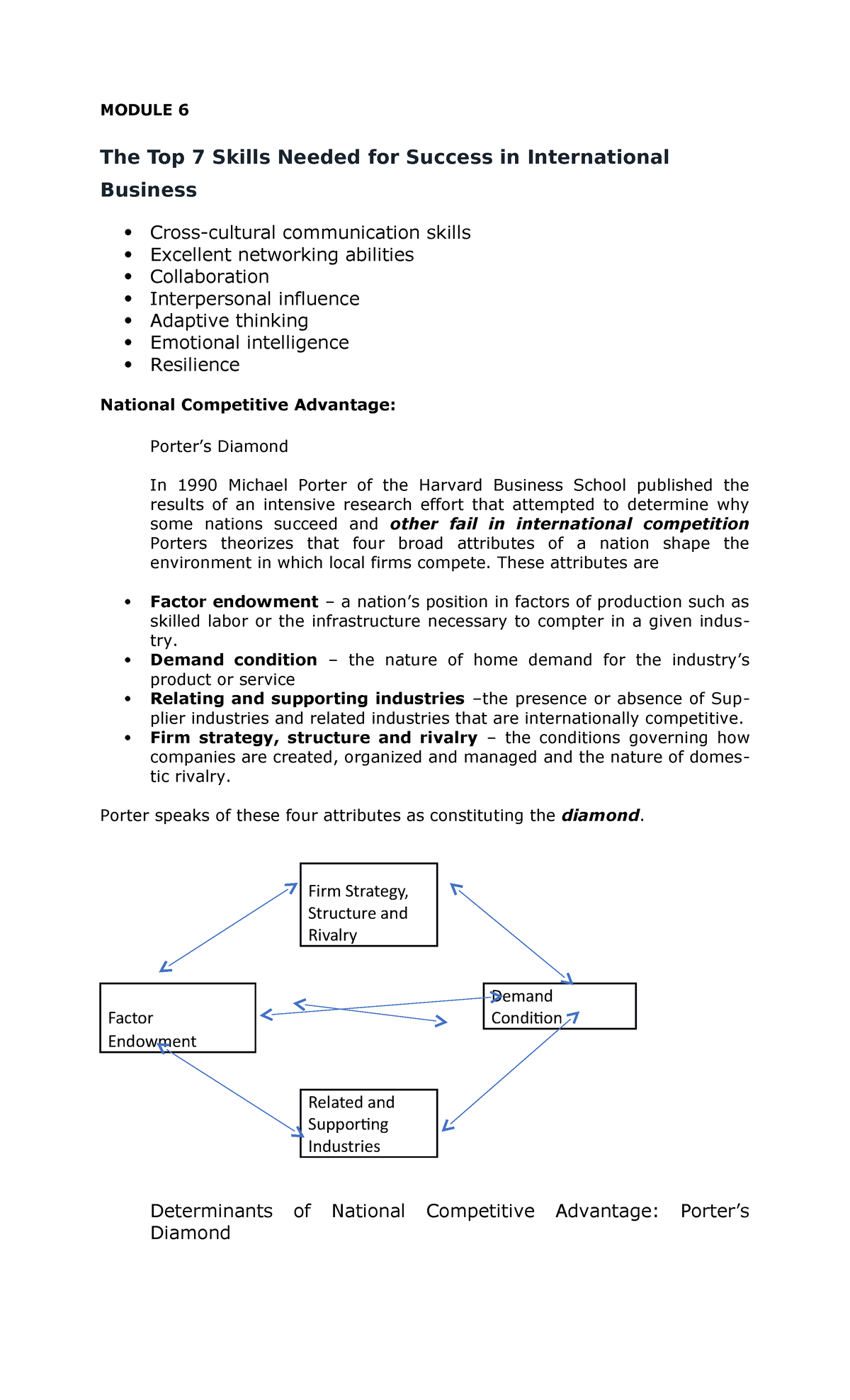 Global International trade module 6 and 7 - MODULE 6 The Top 7 Skills ...