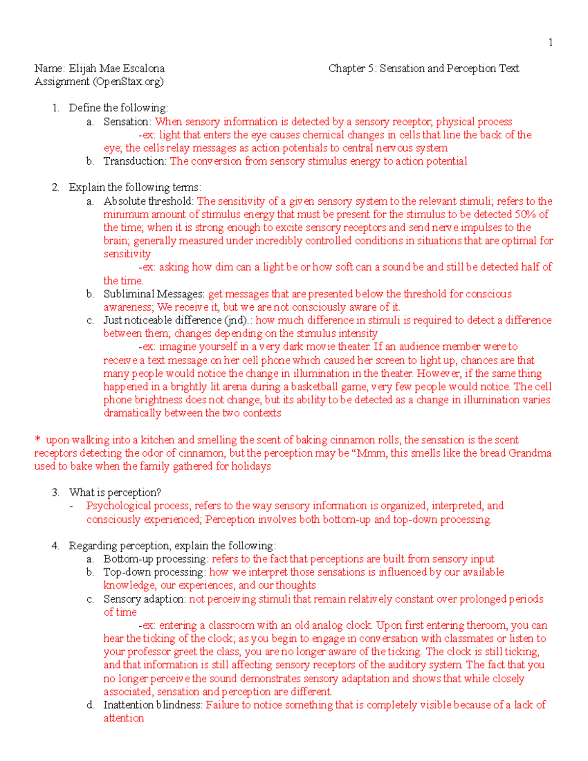 Text Assingment- Chapter 5 Sensation And Perception - PSYC 2301 - San ...