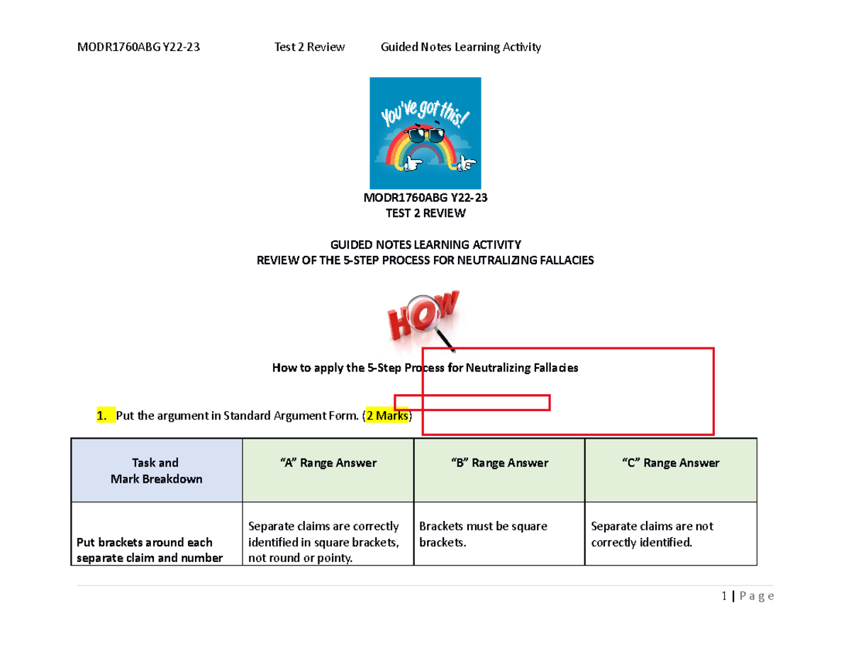 Lesson 12 Guided Notes Answers - MODR1760ABG Y22- TEST 2 REVIEW GUIDED ...