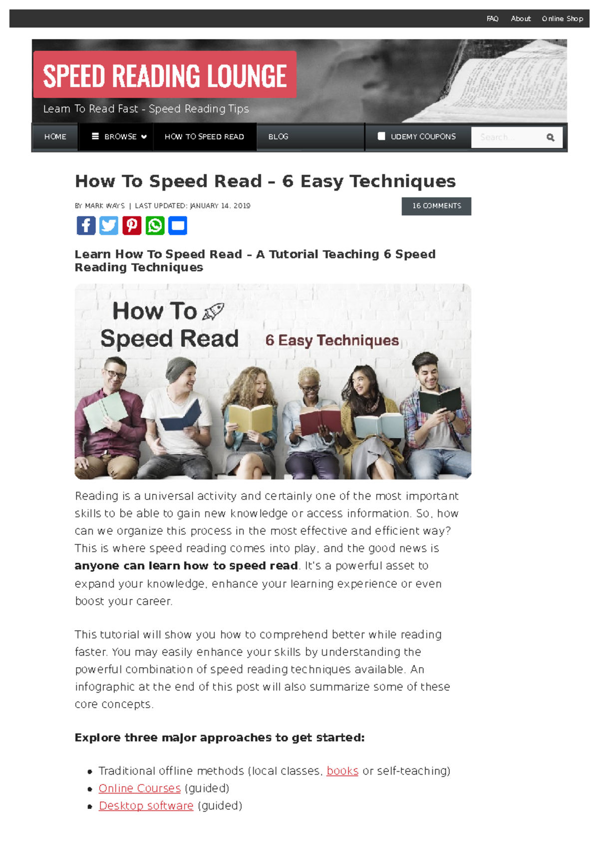 Speedreadtechnigues - Speed Reading - Learn To Read Fast - Speed ...