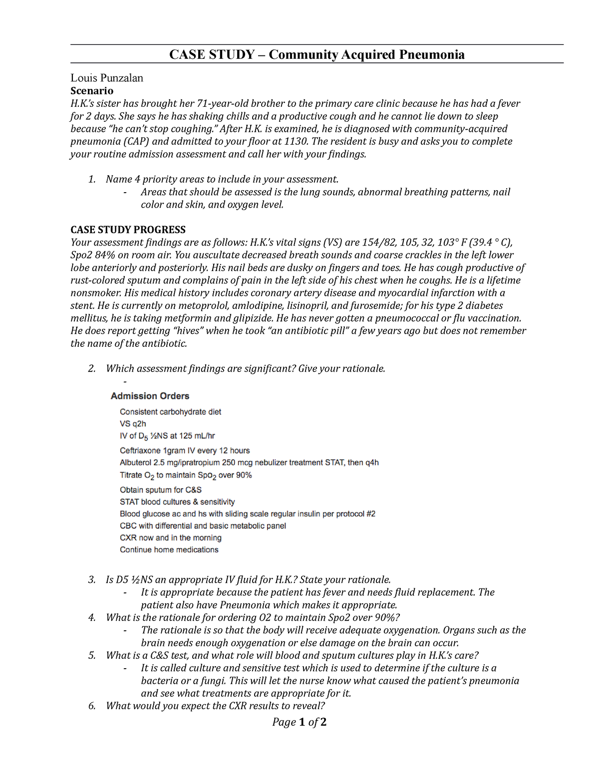 case study of community acquired pneumonia