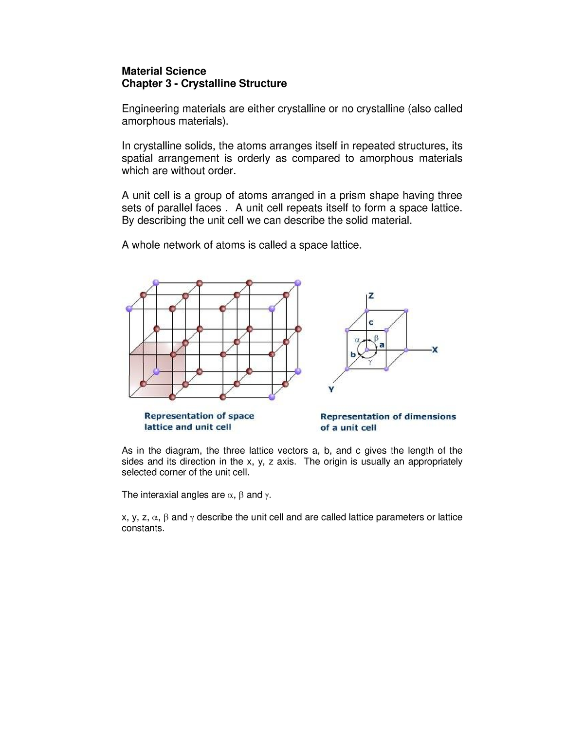 3-crystalline-structuretal - Material Science Chapter 3 - Crystalline ...