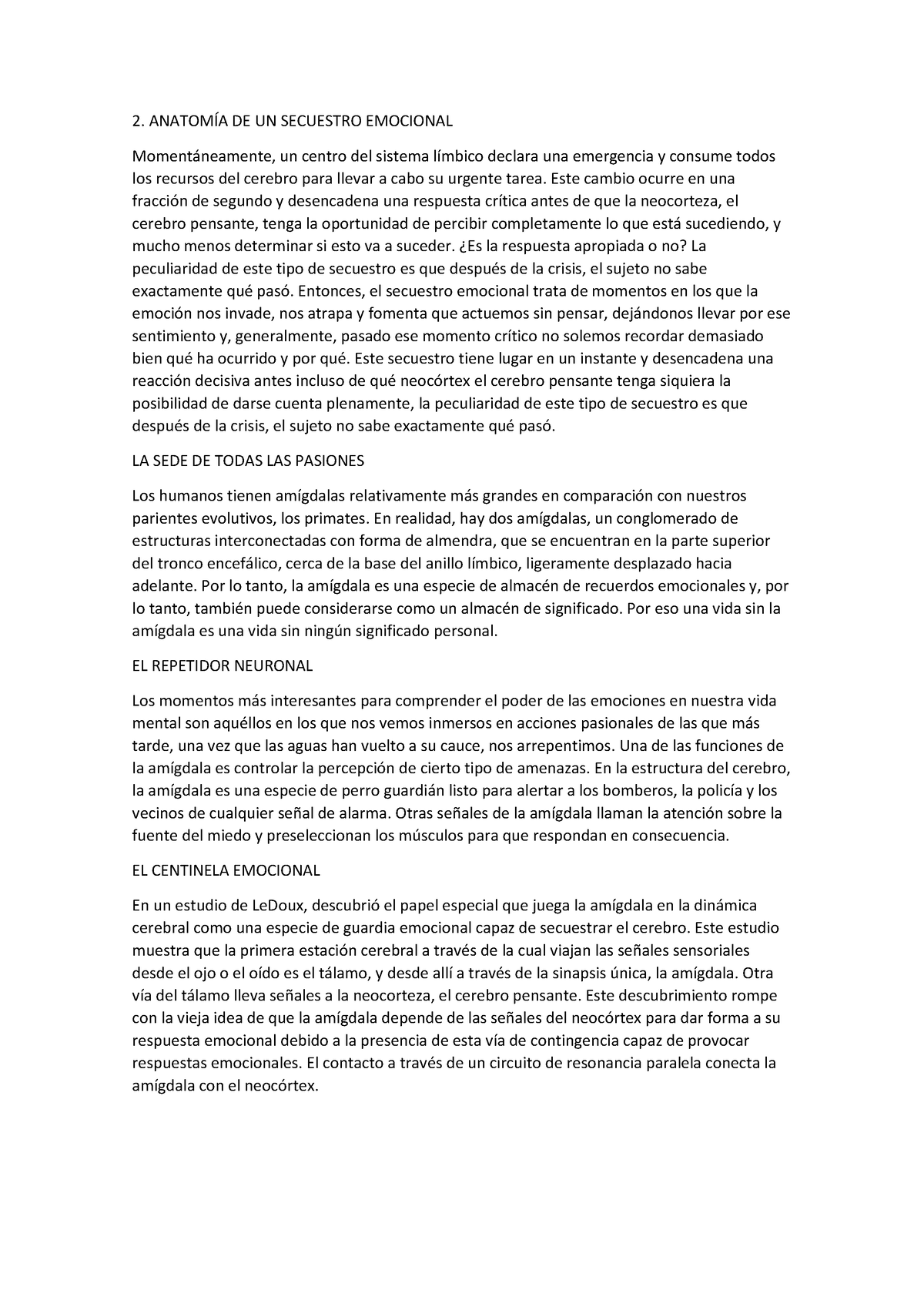 2 Anatomía De Un Secuestro Emocional 2 AnatomÕa De Un Secuestro Emocional Moment·neamente 