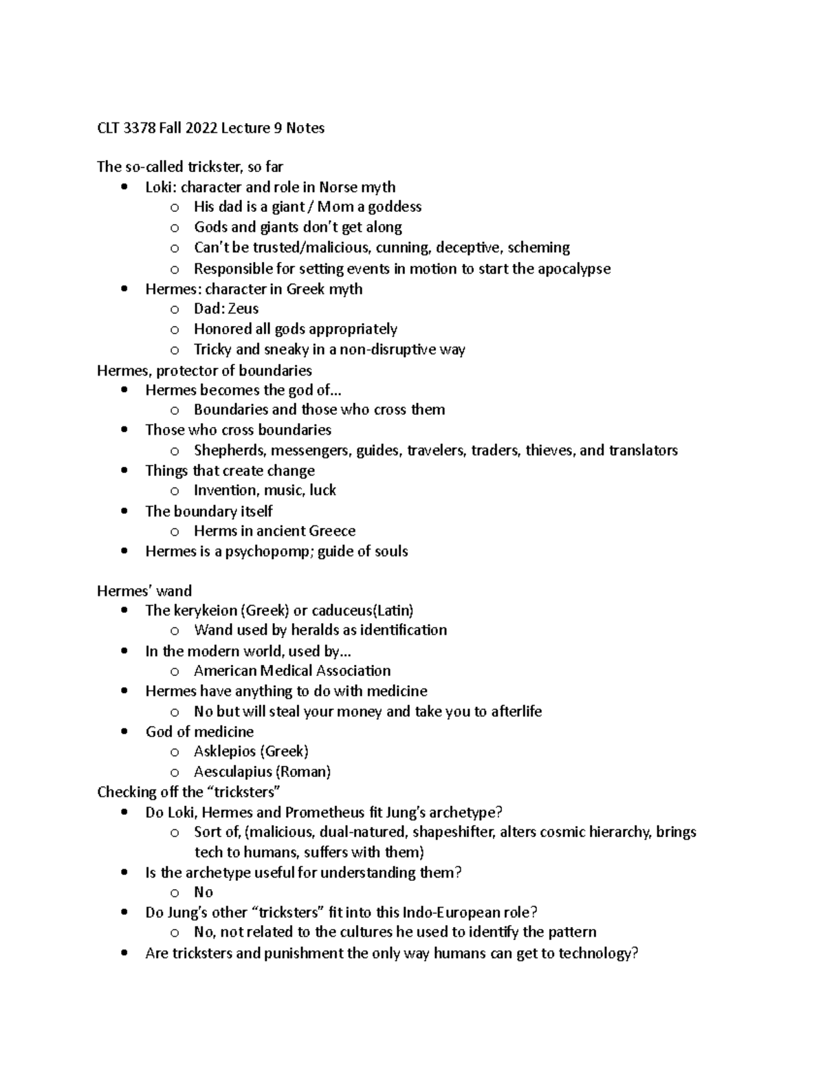CLT 3378 Fall 2022 Lecture 9 Notes - CLT 3378 Fall 2022 Lecture 9 Notes ...