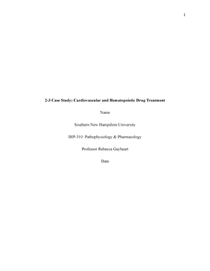 2 3 case study cardiovascular and hematopoietic drug treatment