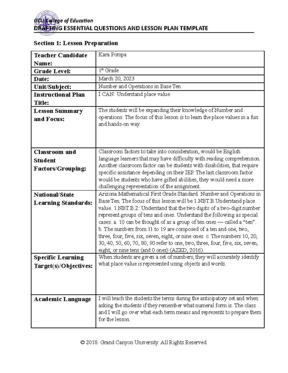 Topic 3 Example DRAFTING ESSENTIAL QUESTIONS AND LESSON PLAN TEMPLATE