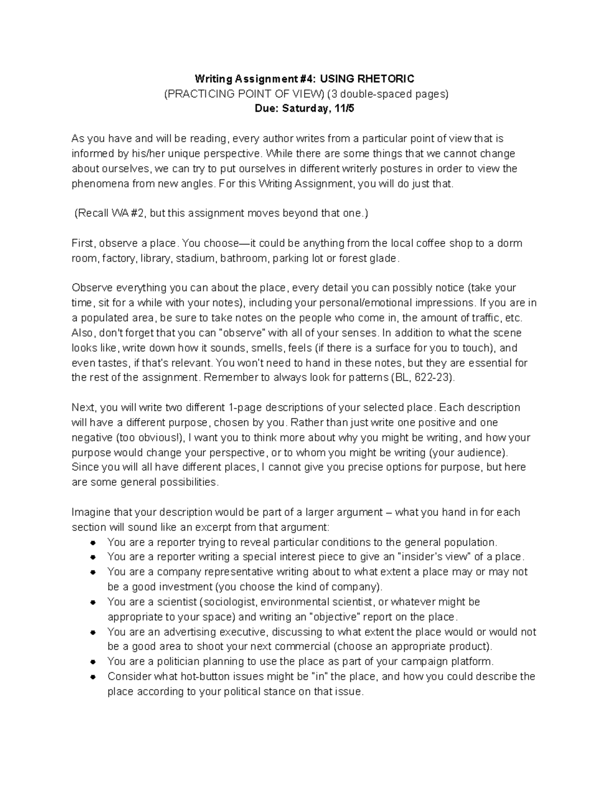 Writing+Assignment+%234 + Using+ Rhetoric - Writing Assignment #4 ...