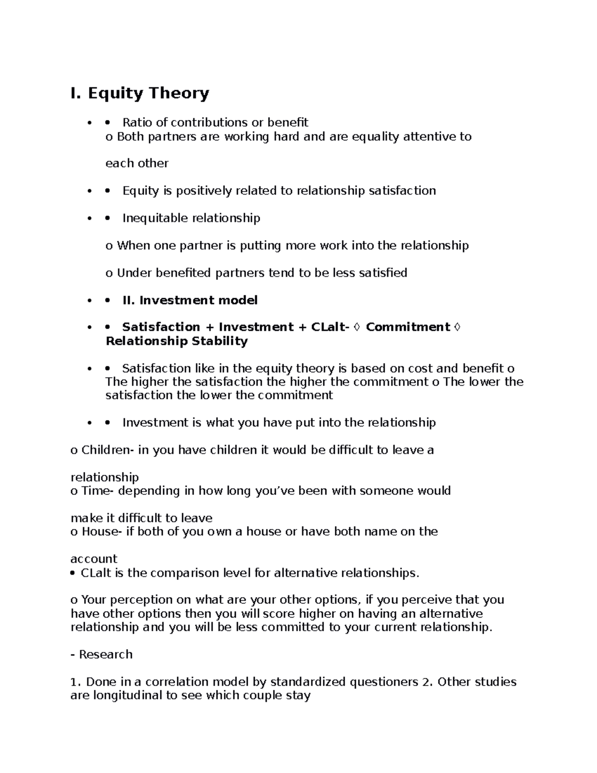 case study of equity theory