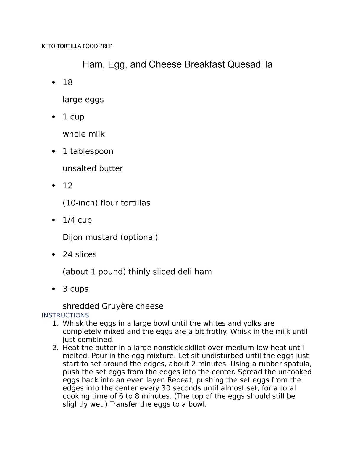 KETO Tortilla FOOD PREP - KETO TORTILLA FOOD PREP Ham, Egg, and Cheese ...