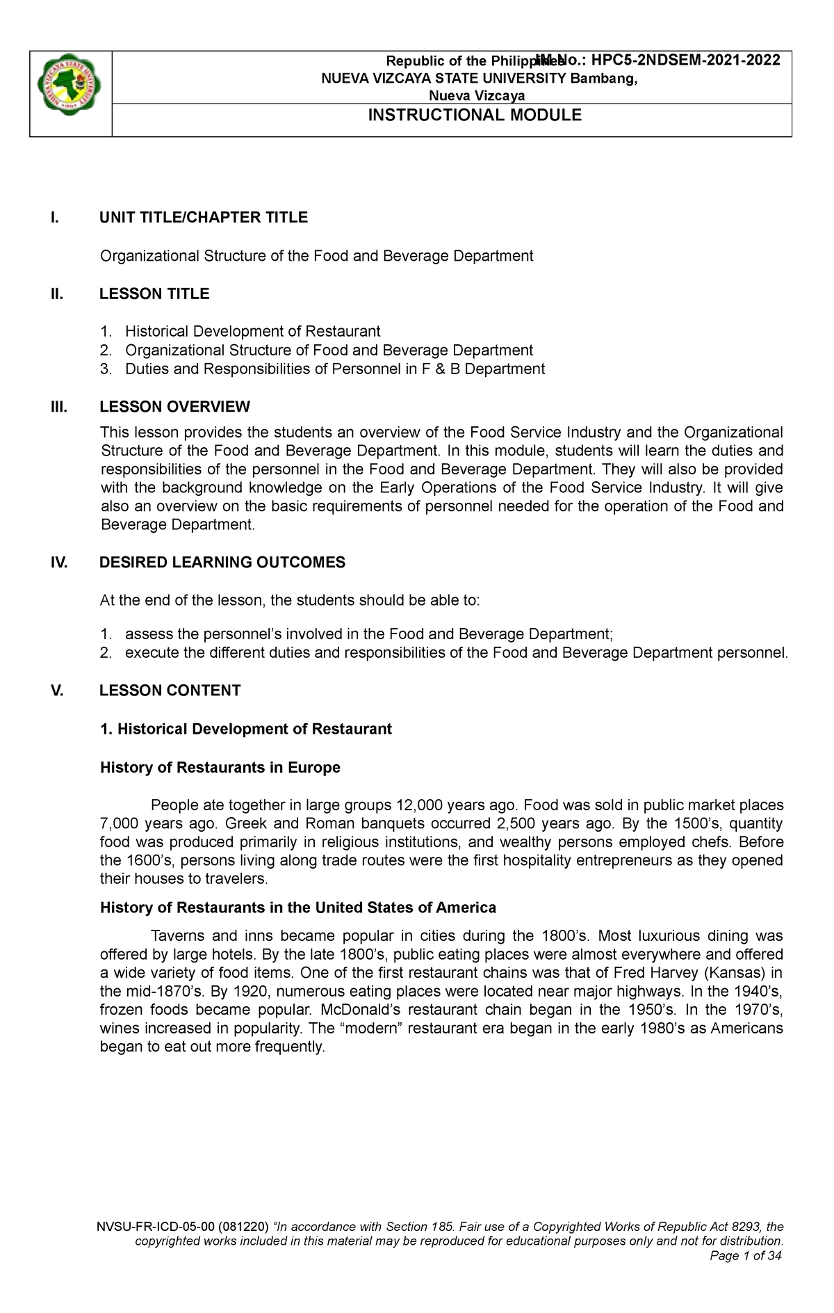 fbs-midterm-organizational-structure-of-the-food-and-beverage-department-i-unit-title