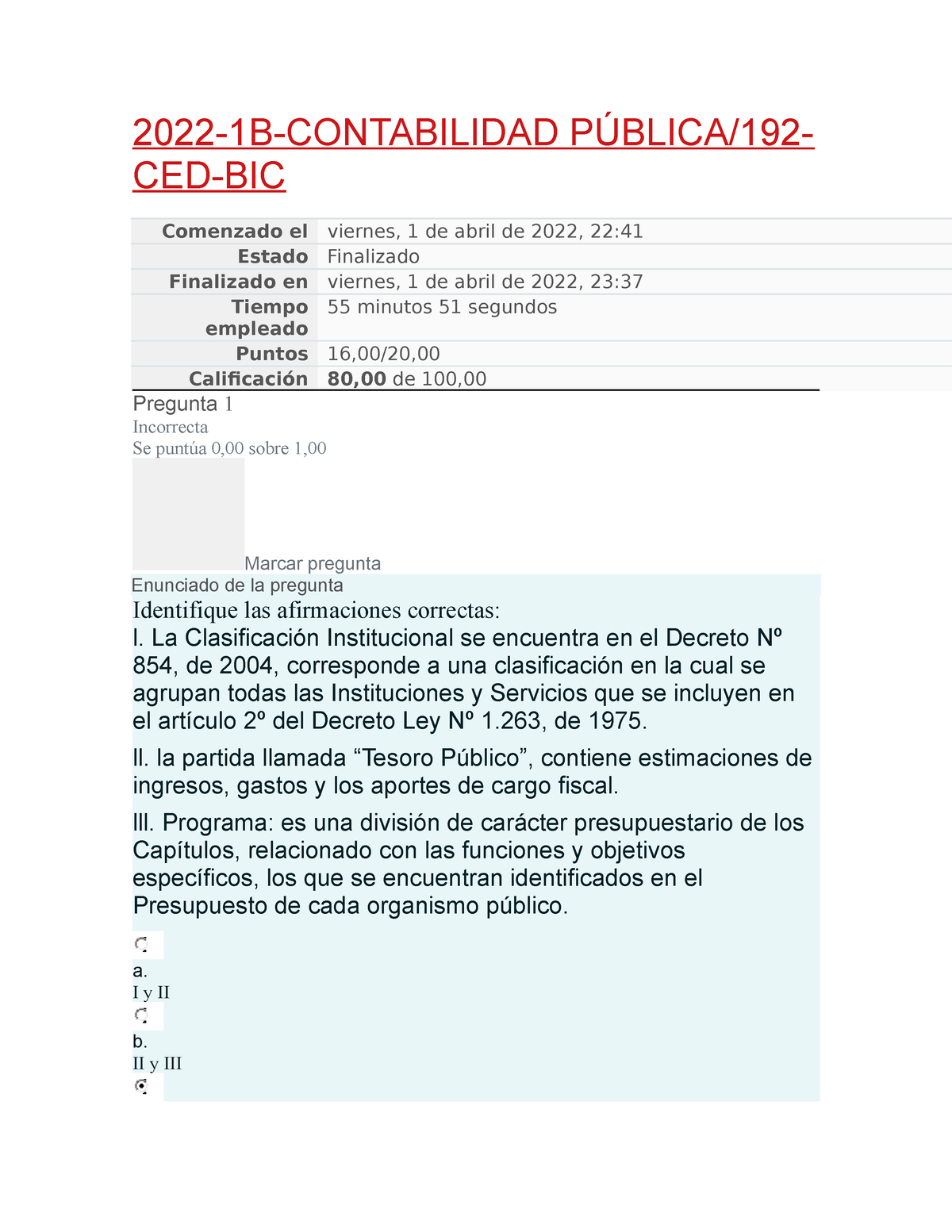 Contabilidad Publica Prueba 1 - 2022-1B-CONTABILIDAD PÚBLICA/192- CED ...