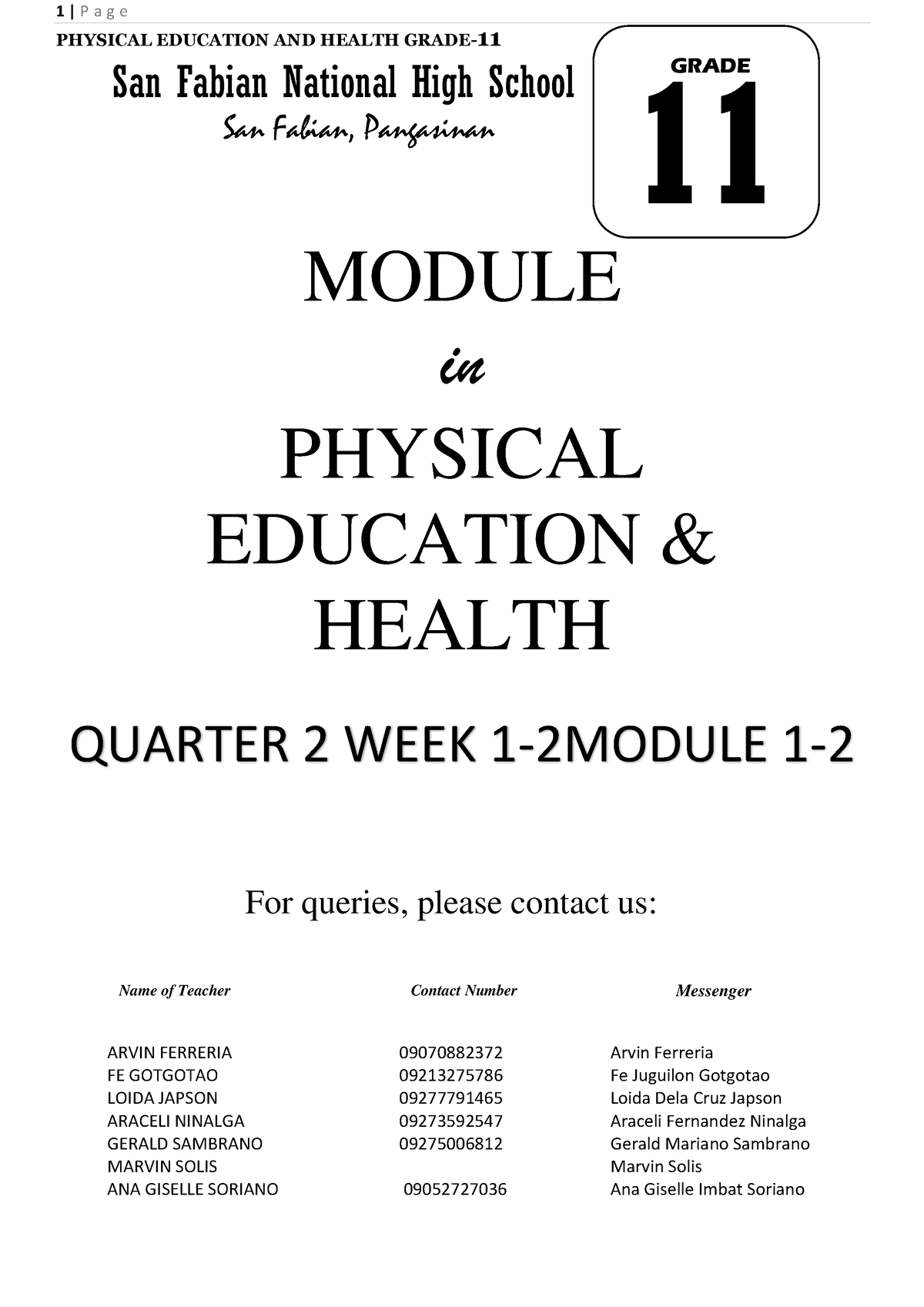 PE 11 Quarter 2 WEEK1 2 Module 1 2 - PHYSICAL EDUCATION AND HEALTH ...