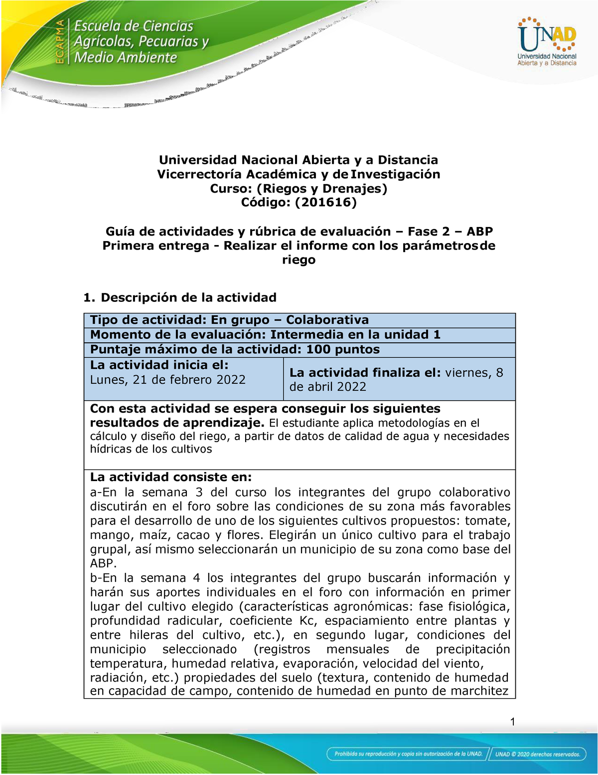 Guía De Actividades Y Rúbrica De Evaluación Unidad 1 Fase 2 Abp Primera Entrega 6177