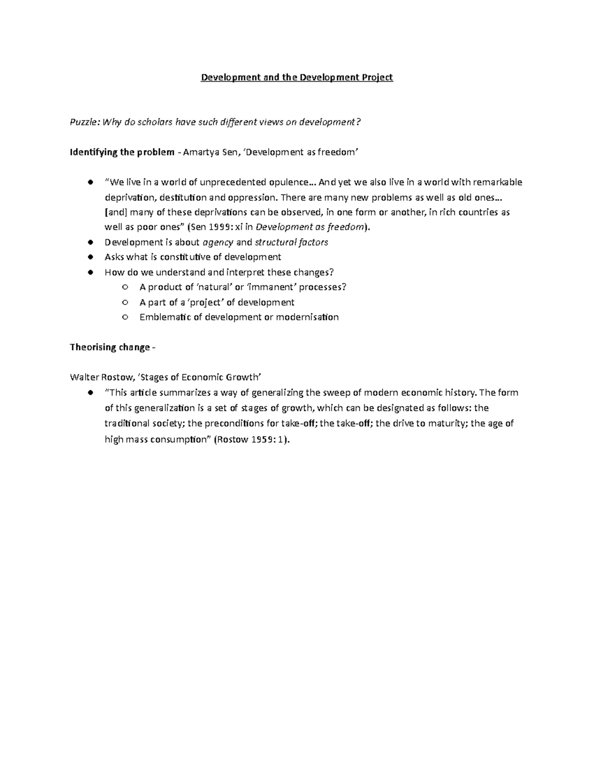 Lecture 2 - Development and the Development Project - Development and ...