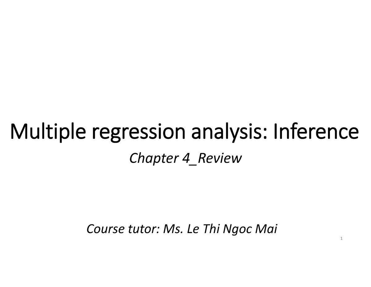 multiple regression analysis literature review