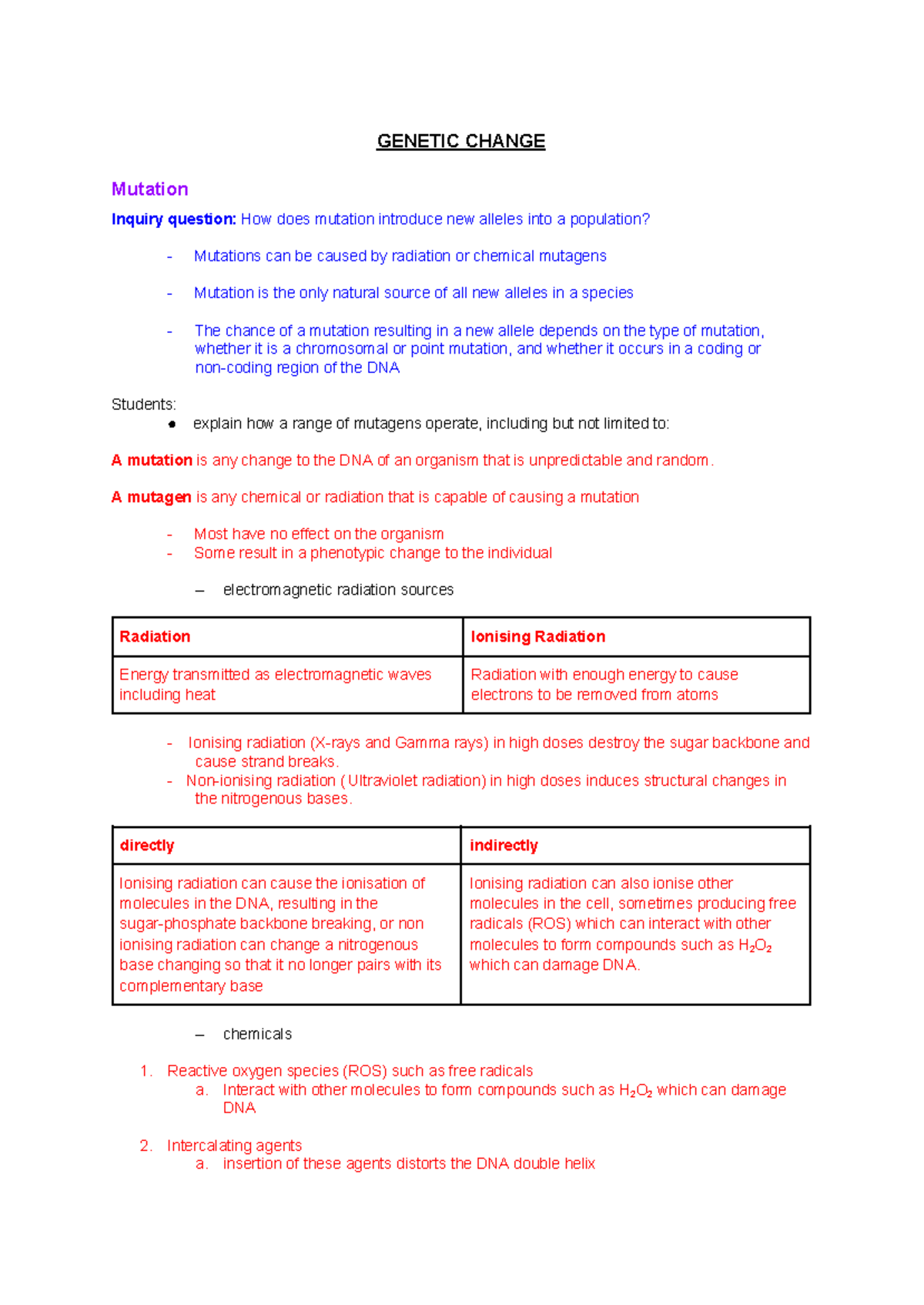 2022 mod 6 - notes on syllabus - GENETIC CHANGE Mutation Inquiry ...