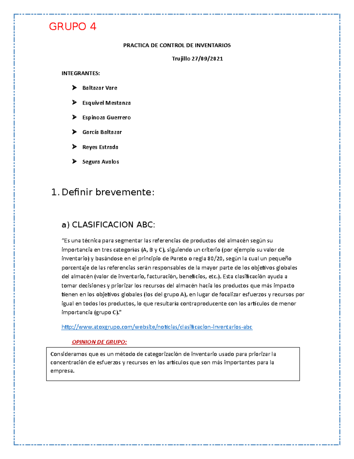 Practica Grupal Control DE Inventarios ABC tiiiiiiiiiiiiiiiiii ...