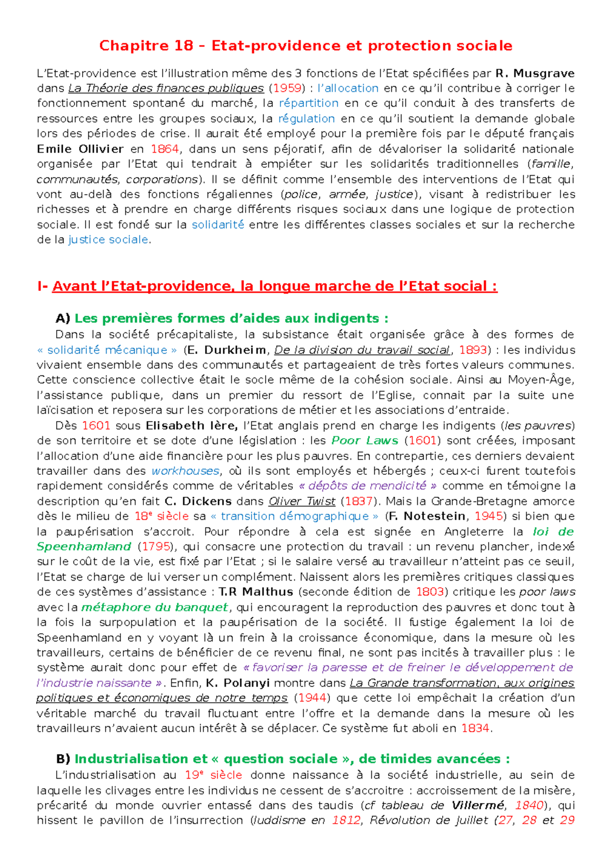 Chap 18 - Etat-providence Et Protection Sociale - Chapitre 18 – Etat ...