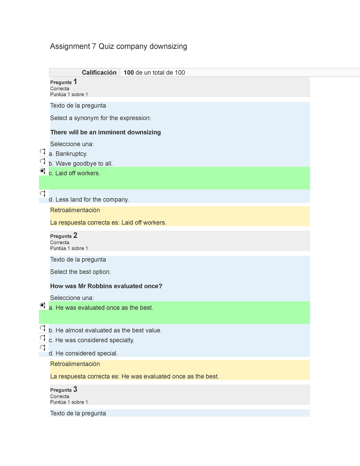 assignment 7 quiz company downsizing ingles iv