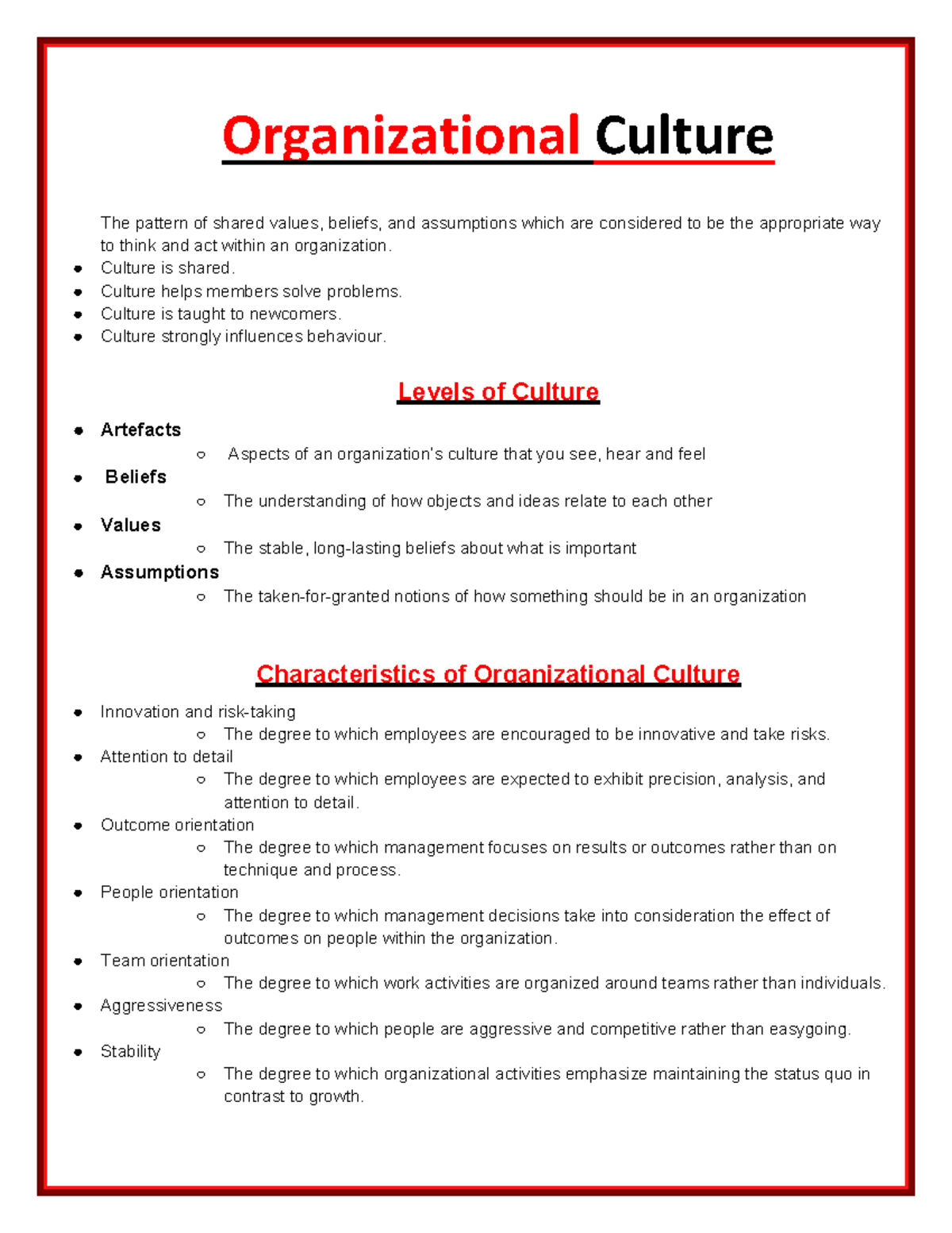 Organizational culture - Organizational Culture The pattern of shared ...