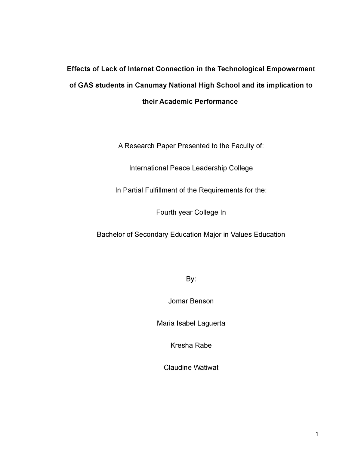 thesis education title
