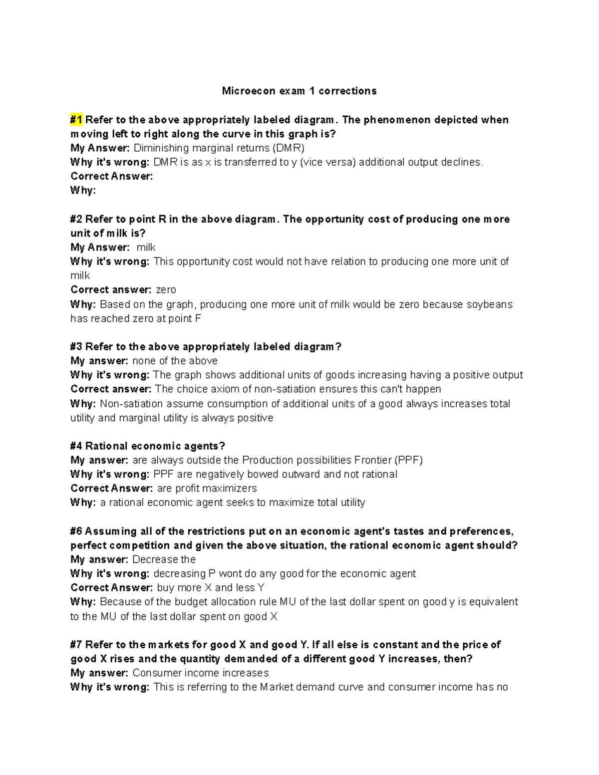 ECON Corrections - Microecon Exam 1 Corrections #1 Refer To The Above ...