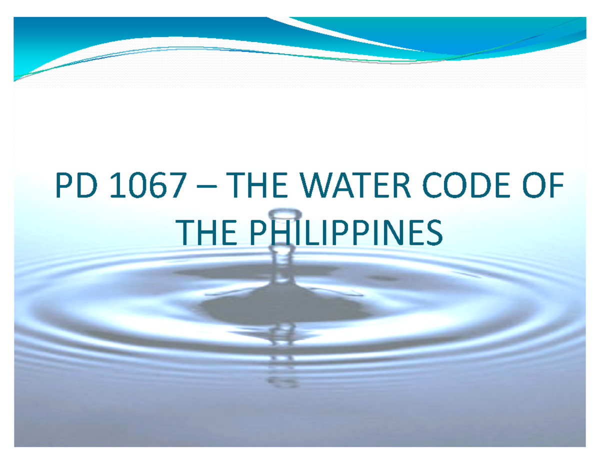Water Code of the Philippines - h2IHTU2ࢄ ri2 e i 2gyhi2yp ri2 rsvs sxi ...