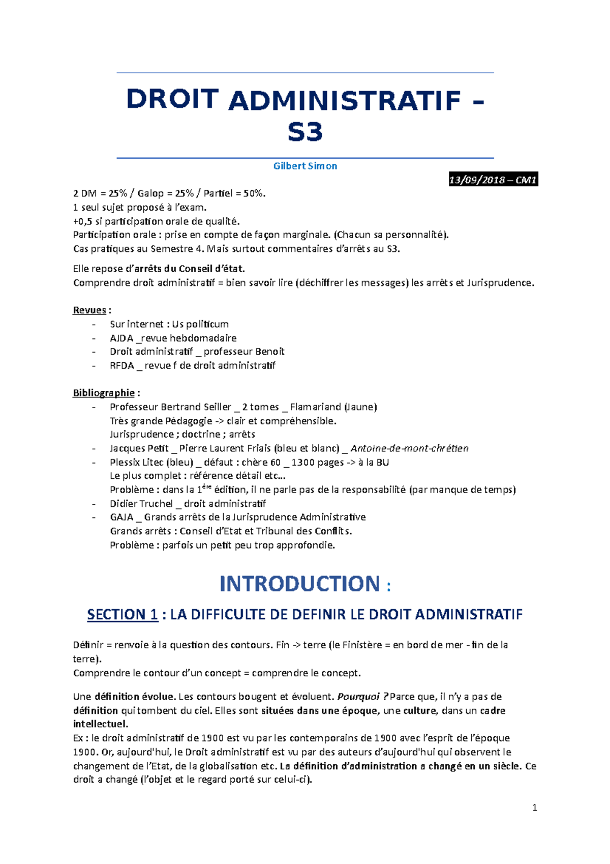 ° Droit Administratif - S3 - DROIT ADMINISTRATIF – S Gilbert Simon 13 ...