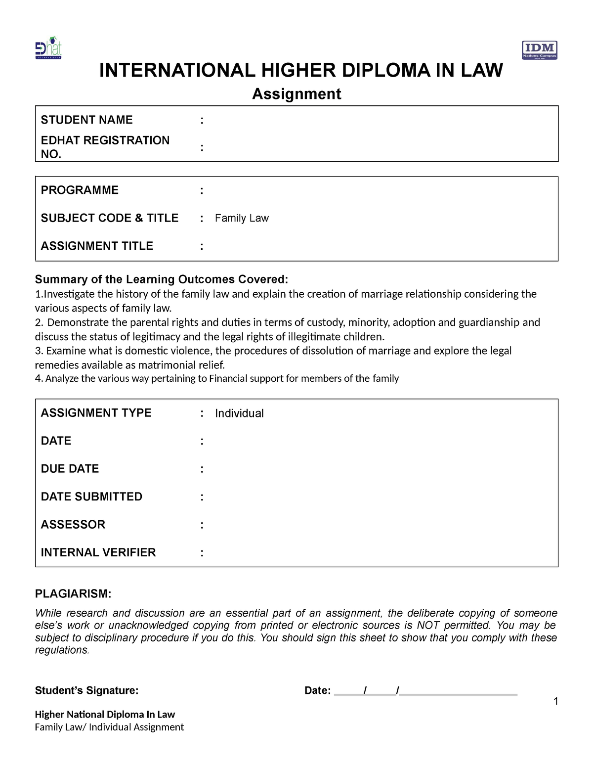 family-law-assignment-sample-1-higher-national-diploma-in-law-family