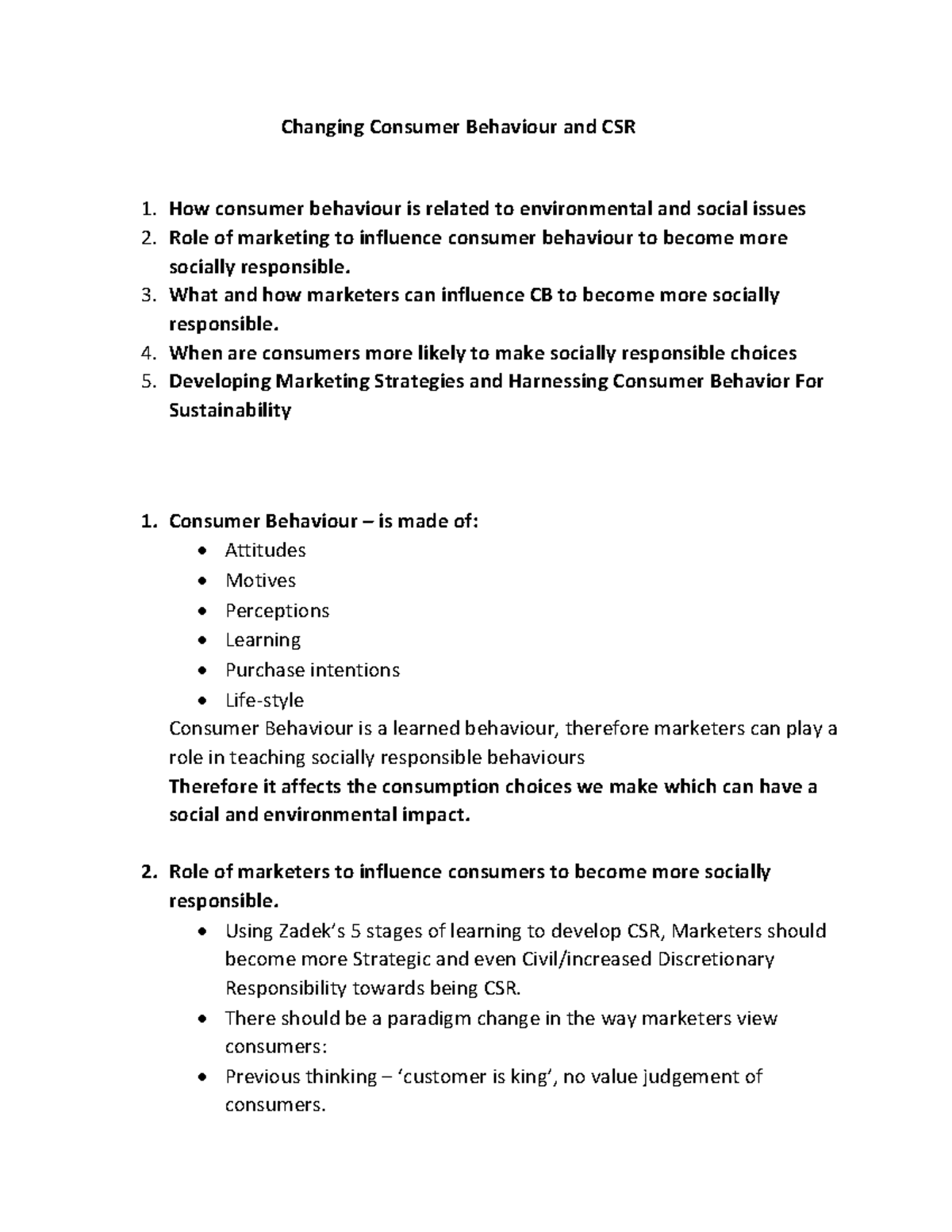 csr and consumer behaviour dissertation