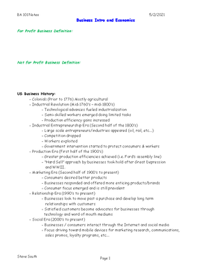 Business 101 assignment #10 - Montgomery College BSAD 101 ...