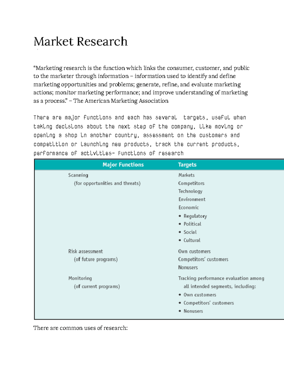 Market Research - Market Research “Marketing research is the function ...