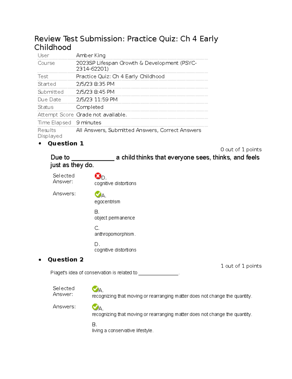 Chapter 4 - BIOLOGY 1406 TEST - Review Test Submission: Practice Quiz ...