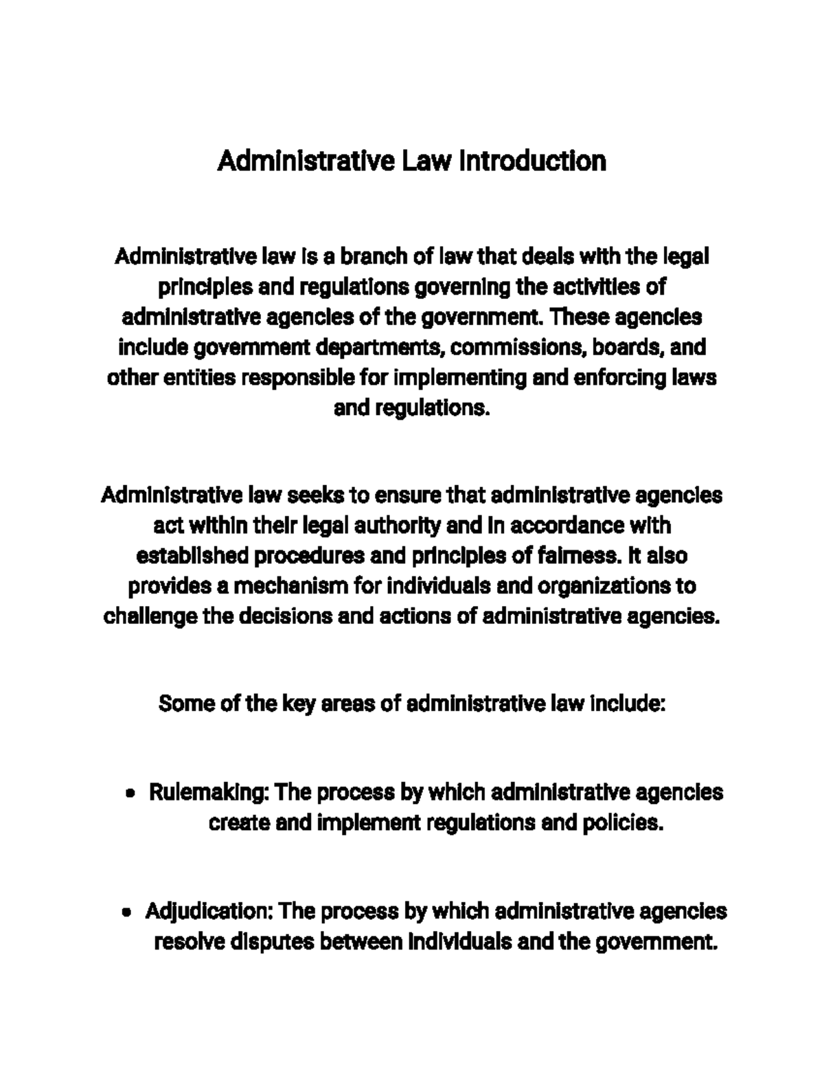 Administrative Law Jurisdictions Administrative Law Introduction