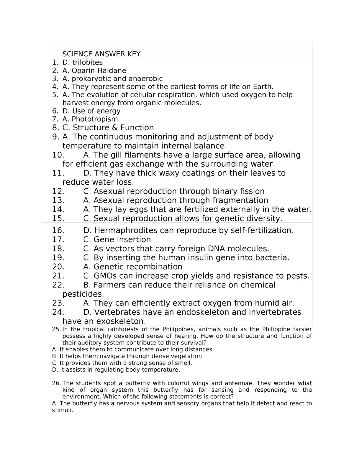 science-answer-key-reviewer-science-answer-key-1-d-trilobites-2-a-oparin-haldane-3-a