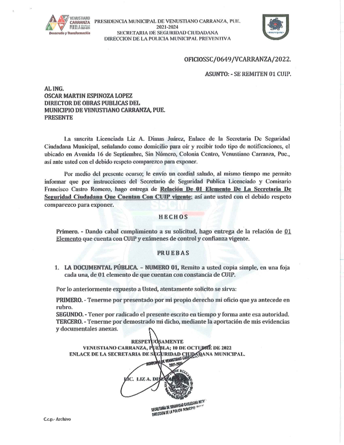 Oficio DE CUIP NOTAS INFORMATIVAS propiedades de las materias Studocu