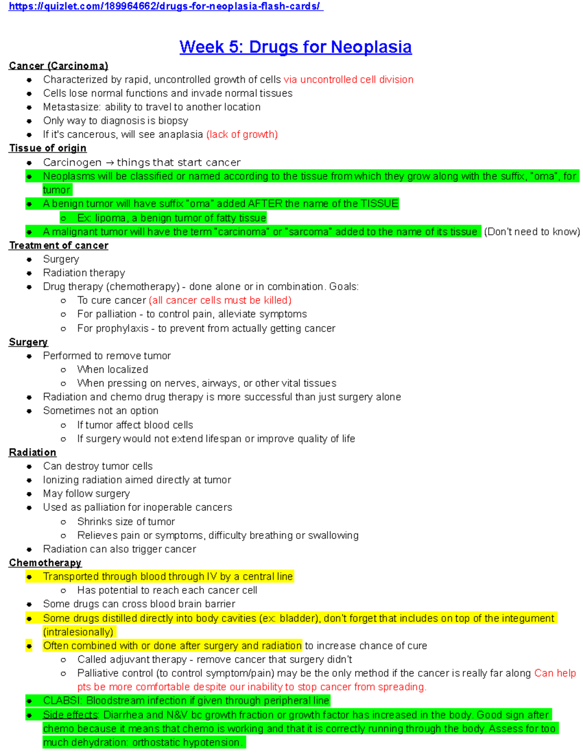 Pharm Week 5 - V - Quizlet/189964662/drugs-for-neoplasia-f Lash-cards ...