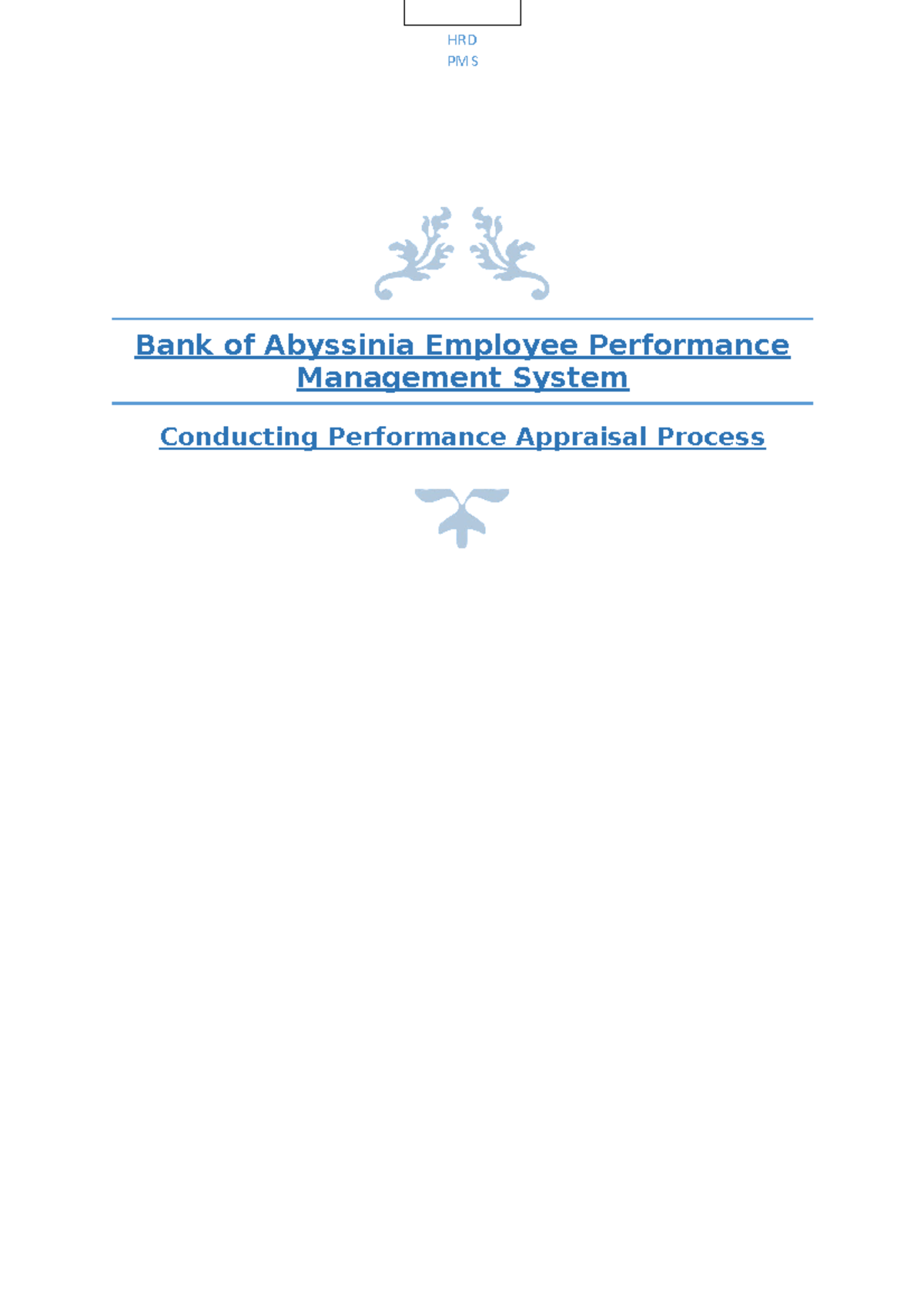 Appraisal user guide for Branch - Bank of Abyssinia Employee ...