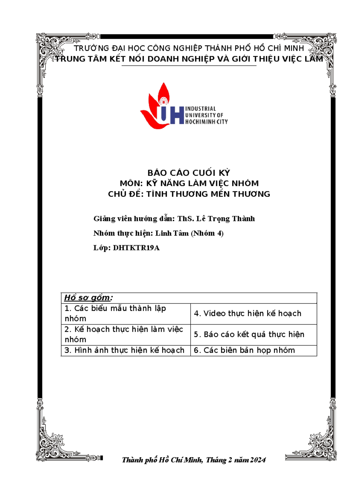 LE Trong Thanh HK2 23-24 Dhtktr 19A NHOM 4 LINH TAM PHAN I - TRƯỜNG ĐẠI ...