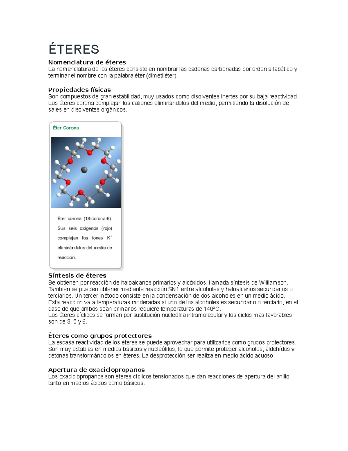 Éteres Tarea completa ÉTERES Nomenclatura de éteres La nomenclatura