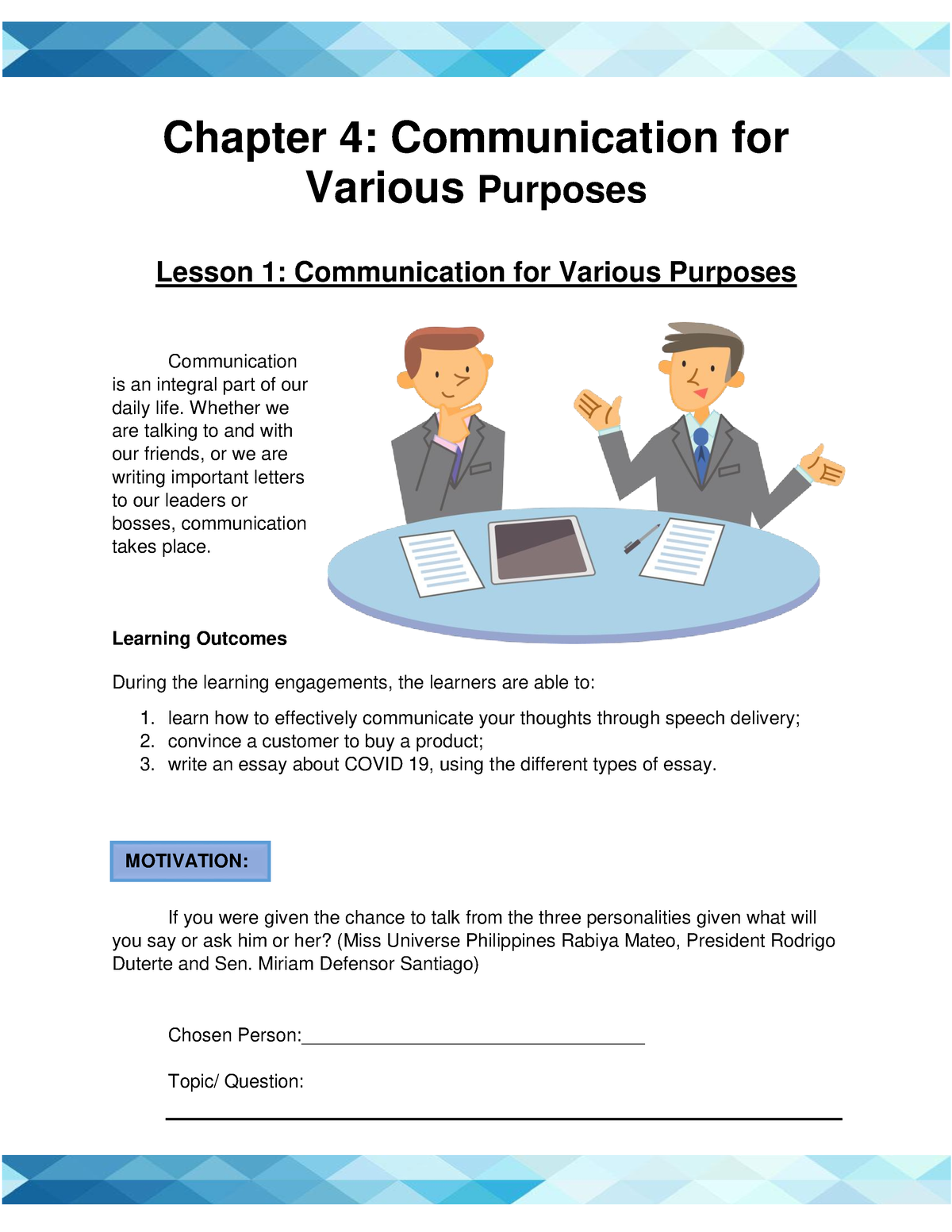 GEC 5 Chapter 4 Lesson 1 - Gec 5 Notes - Chapter 4: Communication For ...