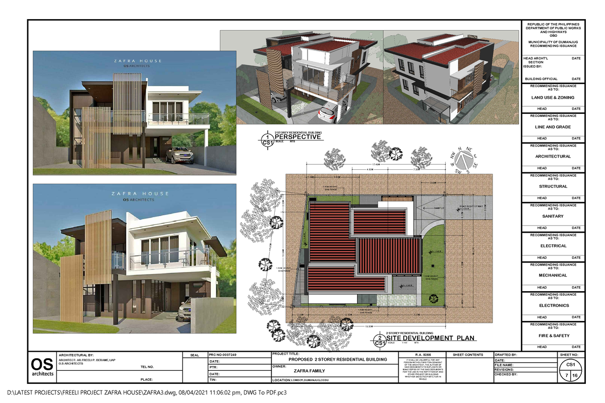 Zafra Cs1 - Complete Floor Plan - Architectural By: R. 9266 Tin: Date 