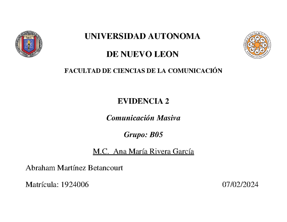 Martinez Abraham Evidencia 2 F2 CM - UNIVERSIDAD AUTONOMA DE NUEVO LEON ...