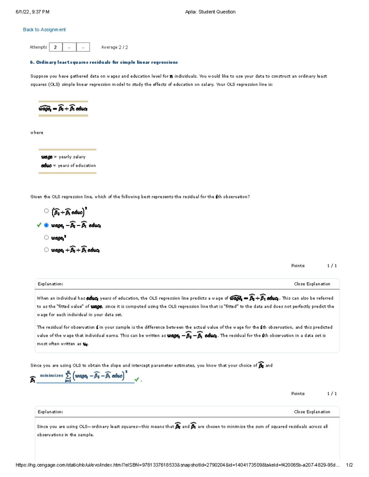 Mindtap assignment - chapter 1 to 7 - 6/1/22, 9:37 PM Aplia: Student ...