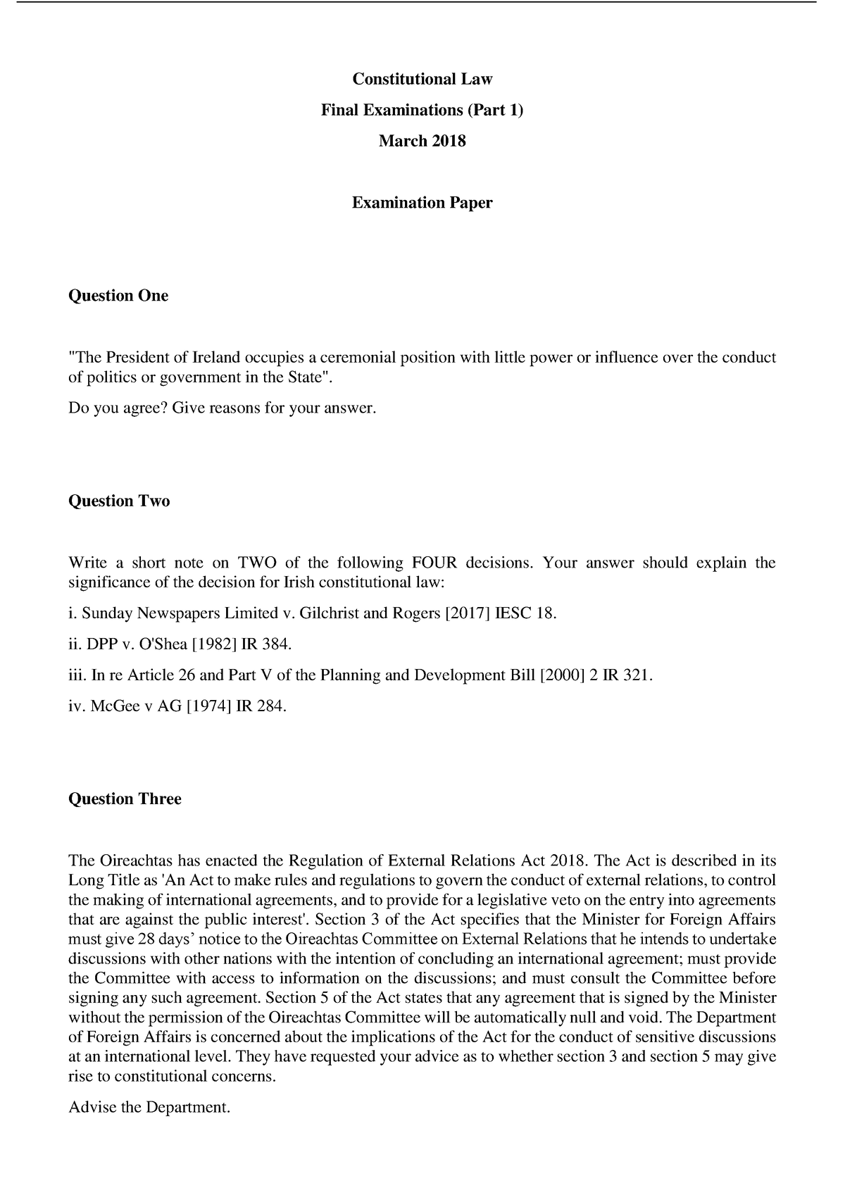 March 2018 - Constitutional Law FE1 - Constitutional Law Final ...