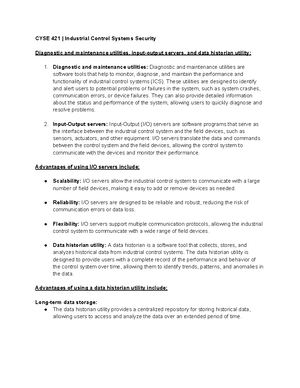 CYSE 421 Multilayer Defense Strategies - CYSE 421 | Industrial Control ...
