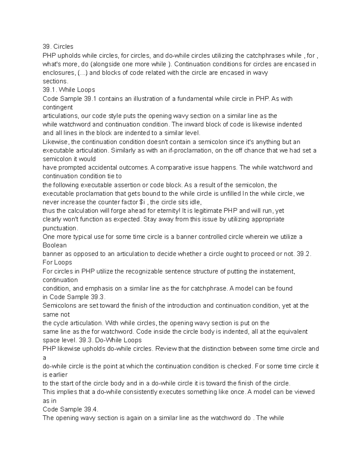 Intro to computer science chpt 39 notes - Circles PHP upholds while ...