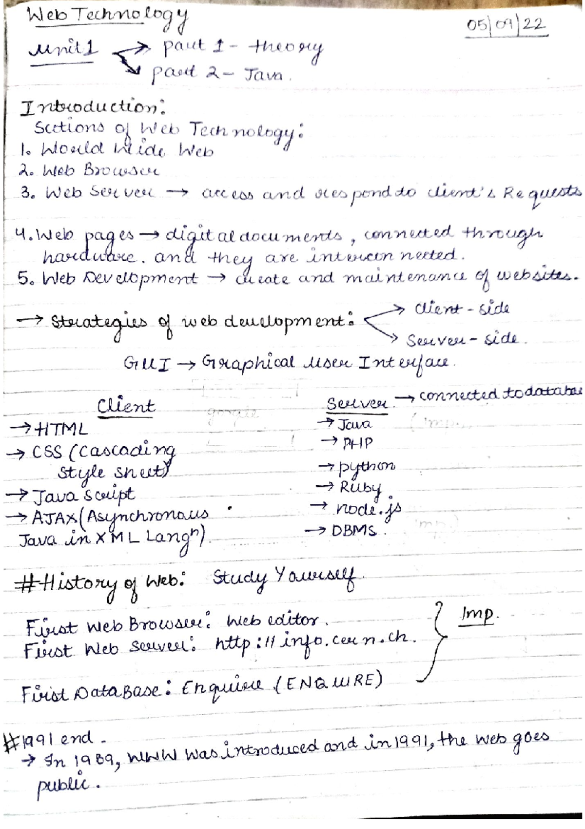 Web Tech Notes - ff agterbtgre - Web Technology - Studocu