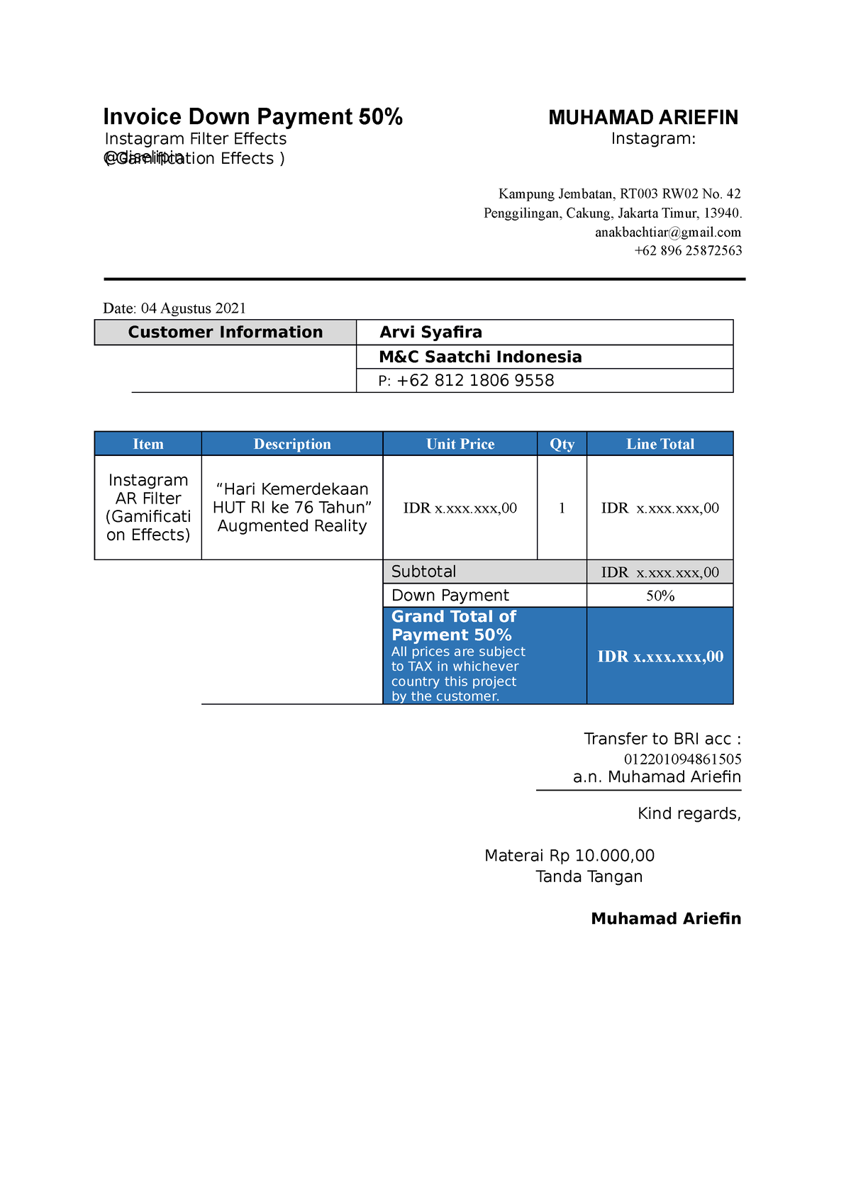 Invoice Dp 50 Instagram Filter Effect Diselipin Invoice Down