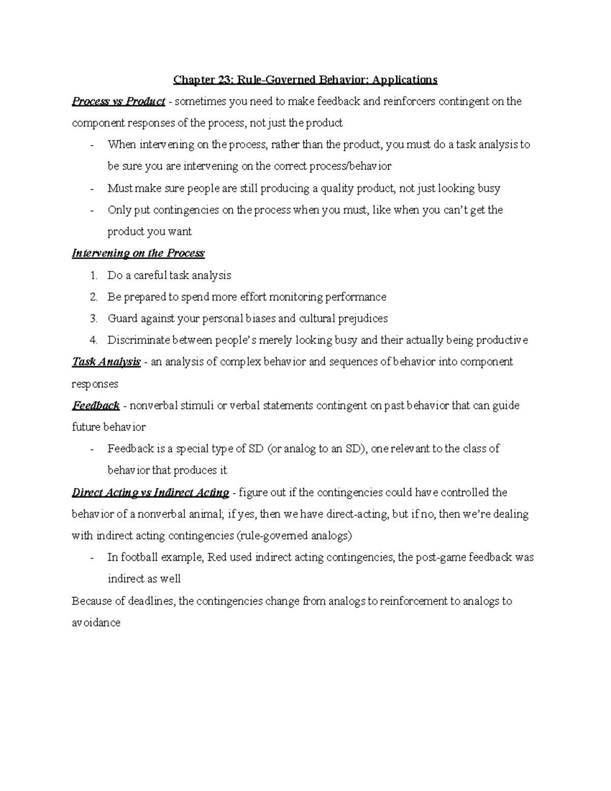 Chapter 23 Rule-Governed Behavior Applications - Chapter 23: Rule ...